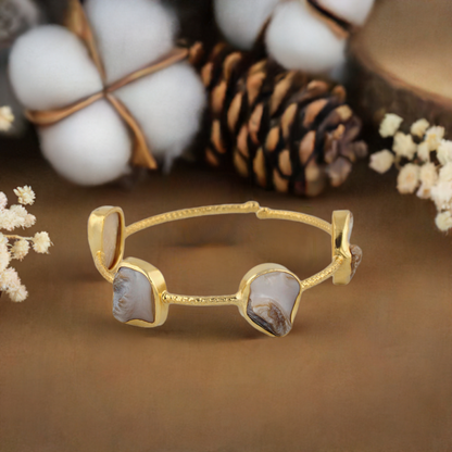 white pearl stone bracelet wrap