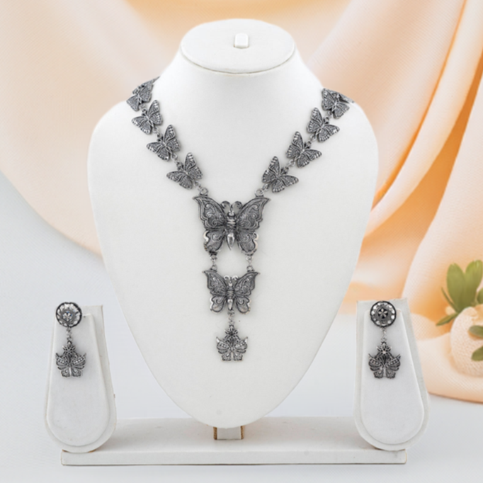 Oxidized butterfly Necklace