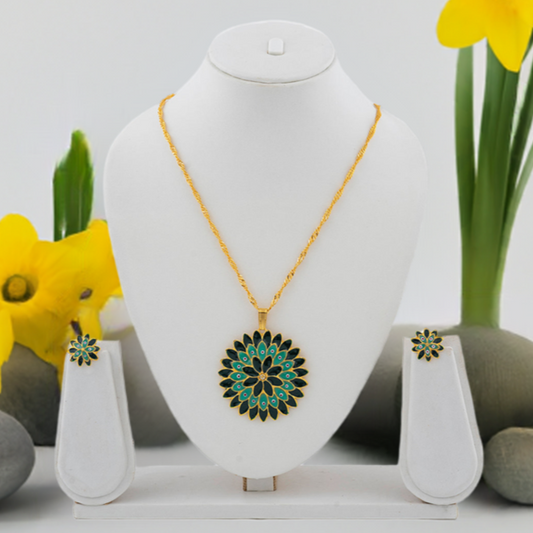 Meenakari Green & Black Necklace