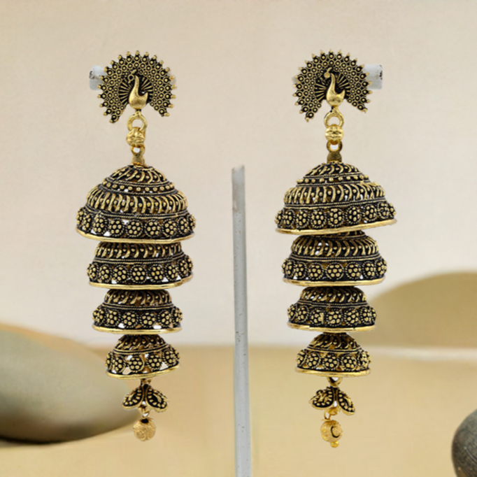 Oxidized multi layer Earrings