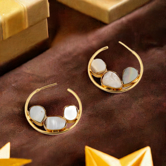 Three Stone Circle Earring
