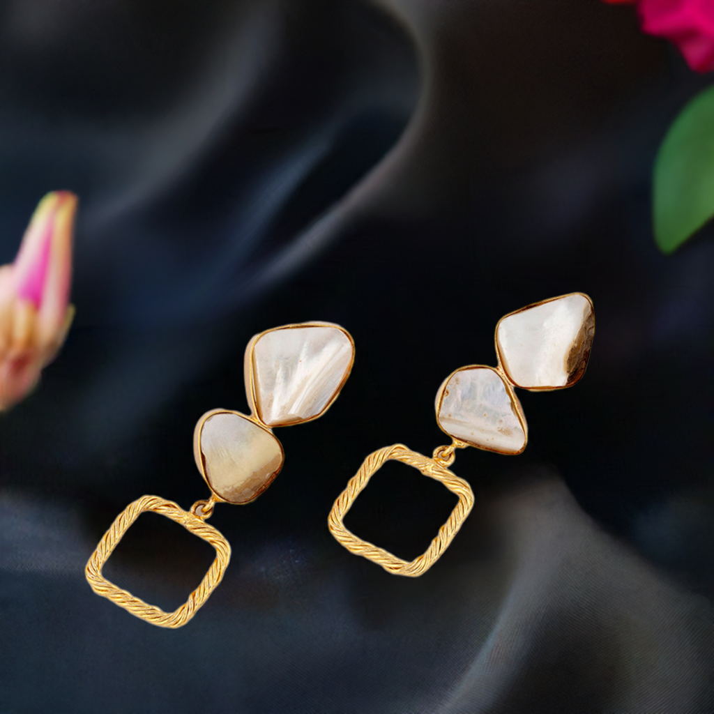 White Stone Long Earring