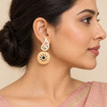 Kusum Ivory & Green Floral Drop Earrings