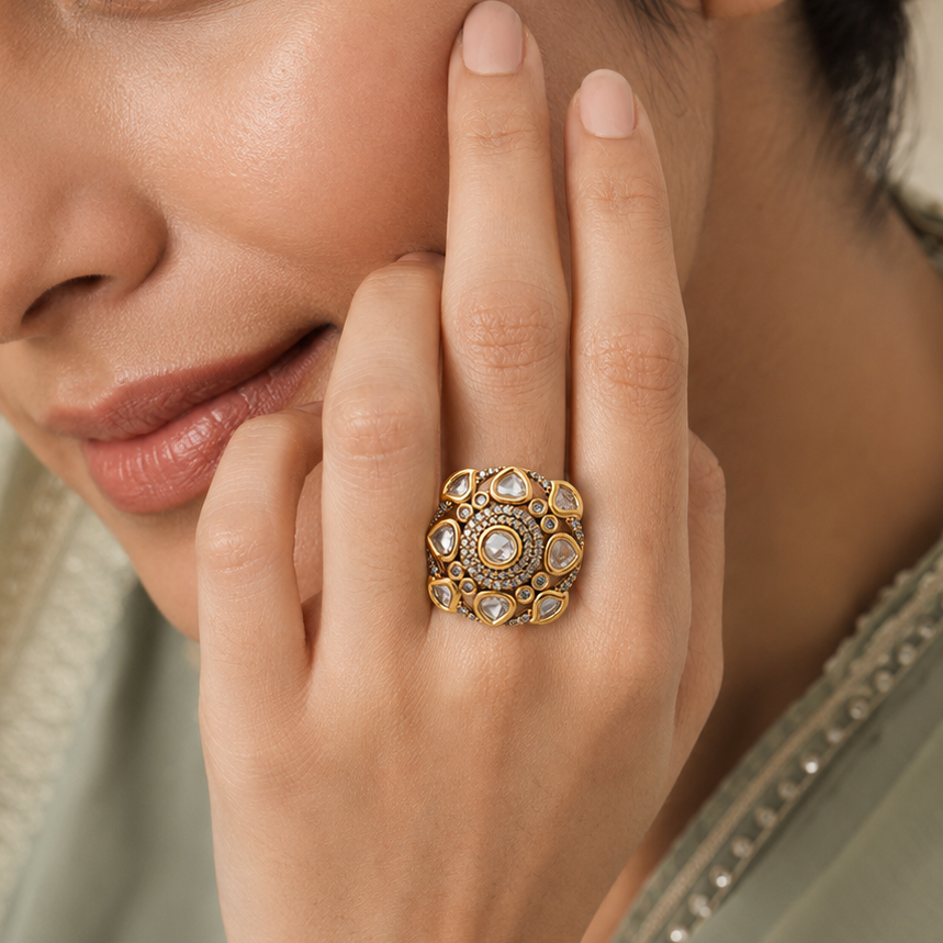 portrait.png
Nayra designer Kundan-look finger ring styled with an ethnic outfit